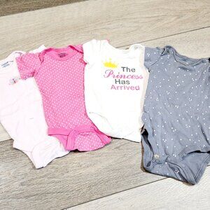 Girls 0-3 Month Short Sleeve Onesie Lot